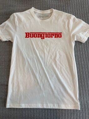 Departure White 'Buongiorno' Graphic Short Sleeve Tee